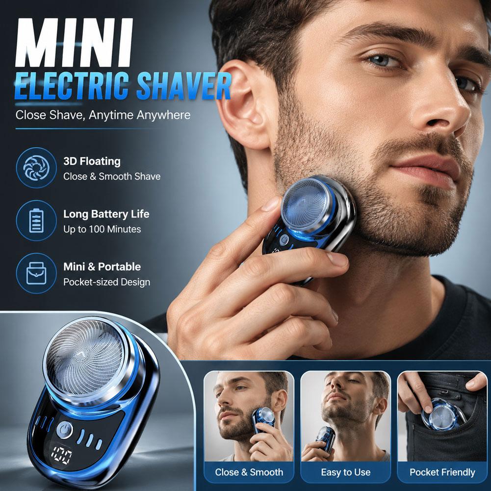 Portable Electric Travel Shaver Rechargeable Cordless Face Trimmer_voghion.com