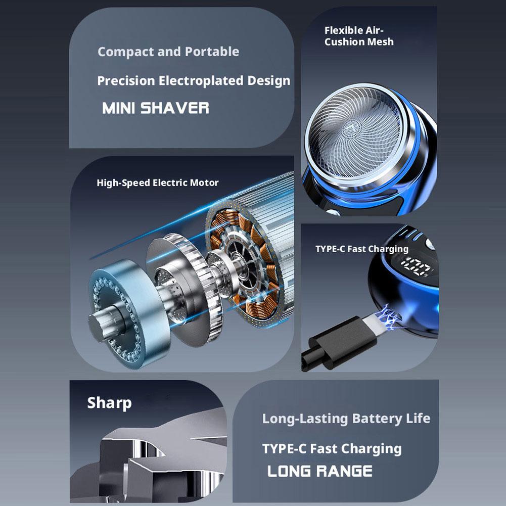 Portable Electric Travel Shaver Rechargeable Cordless Face Trimmer_voghion.com