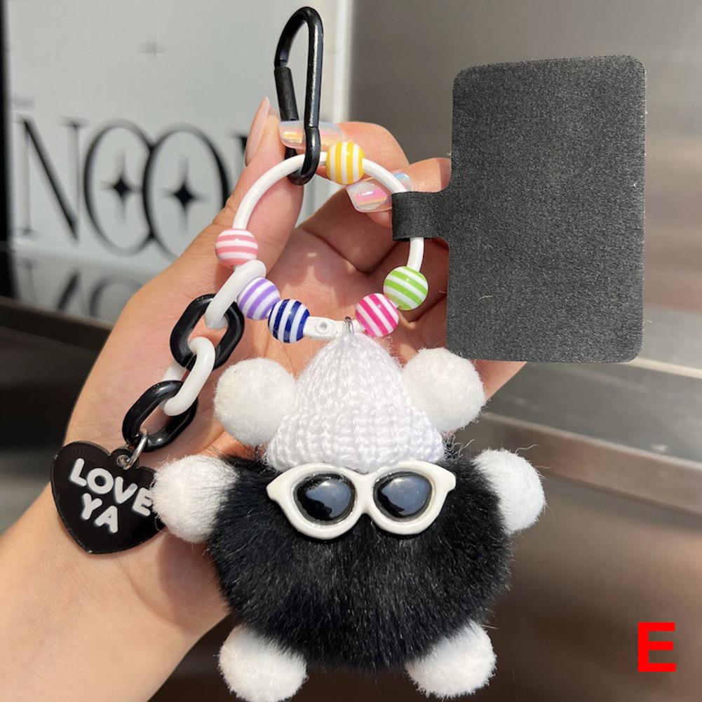 Lindos colgantes de briquetas de piel de conejo Rex para bolso, mochila escolar, colgantes de muñecos feos, llavero de coche de muñeco de dibujos animados