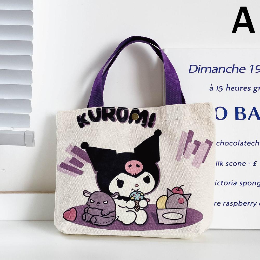 thumbnail image 1 of Bolso de lona portátil con dibujos animados japoneses, minibolso de lona para estudiantes, diseño de nicho con logotipo personalizado, 1 of 2