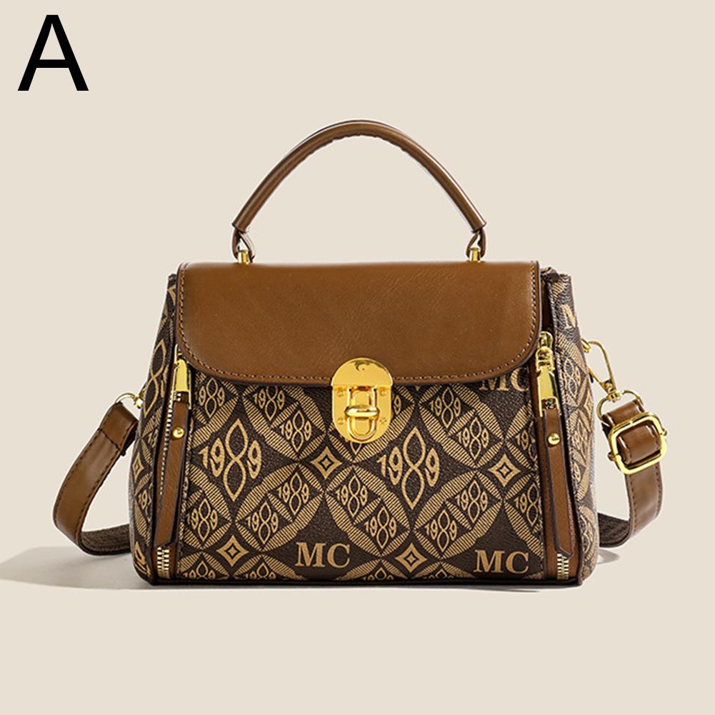thumbnail image 1 of Bolsos de mano con estampado de letras para mujer, pequeños bolsos cuadrados, nuevos bolsos de hombro tipo bandolera de alta gama de otoño., 1 of 2