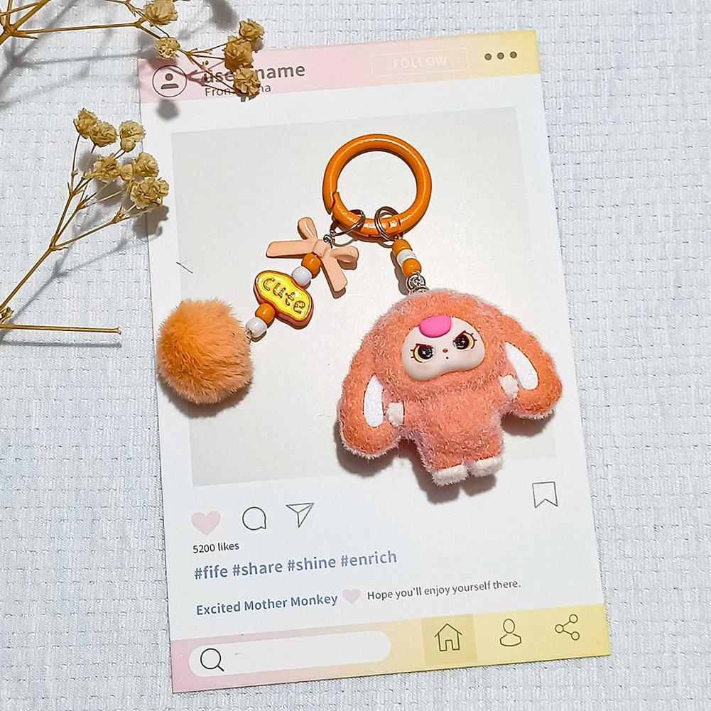 thumbnail image 1 of Colgante de bolso con llavero de dibujos animados, accesorio de joyería artesanal para niños de tres años con flocado tridimensional, juego de marea en vivo, pequeño colgante, 1 of 7