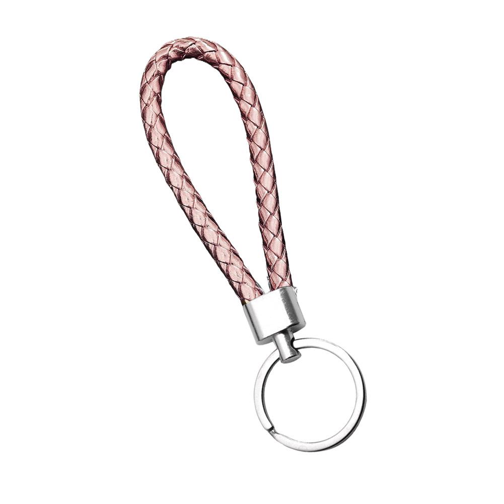 Llavero creativo de cuerda de cuero sintético tejido a mano, accesorio para llavero de cuero, colgante para coche, pequeño regalo