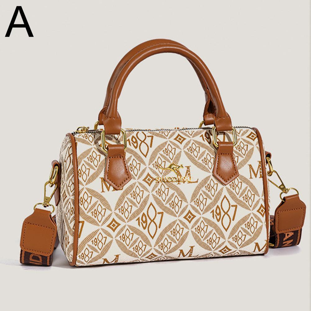Bolso de hombro de nuevo estilo, tipo mensajero, tipo almohada, estilo retro, con letras estampadas, versátil y moderno para mujer.