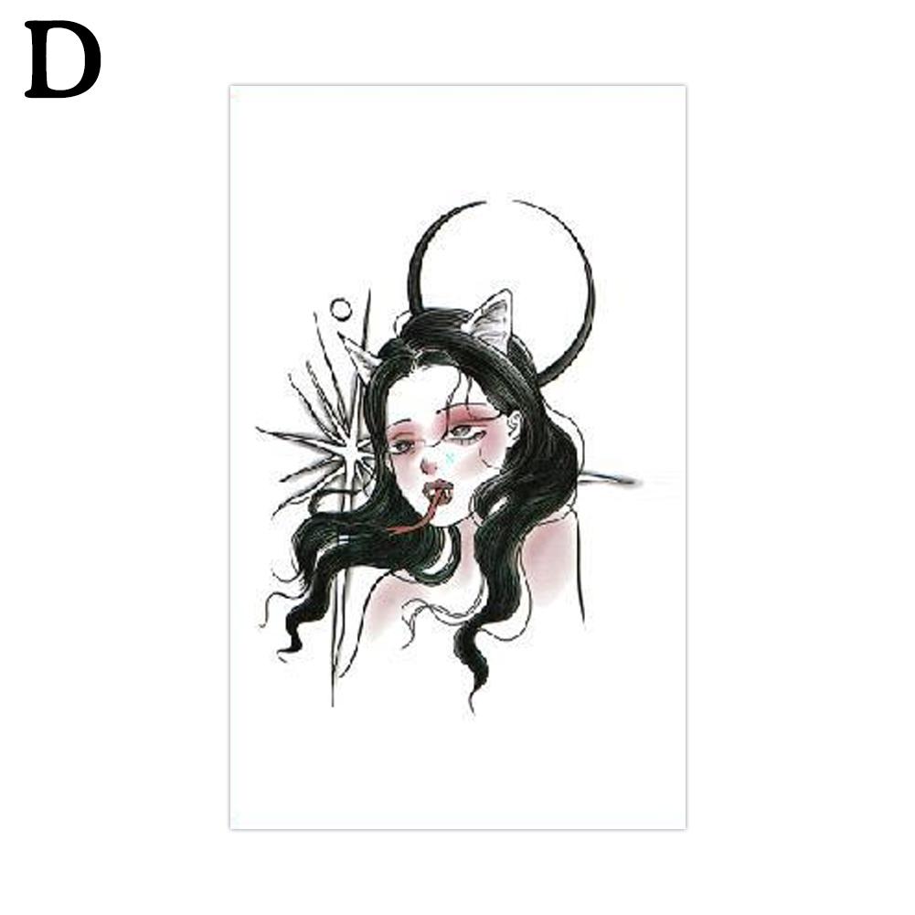 thumbnail image 1 of Pegatina de tatuaje de rosa con cara de fantasma de payaso oscuro, texto rojo, Changle tradicional, pegatina de tatuaje impermeable de larga duración, 1 of 7