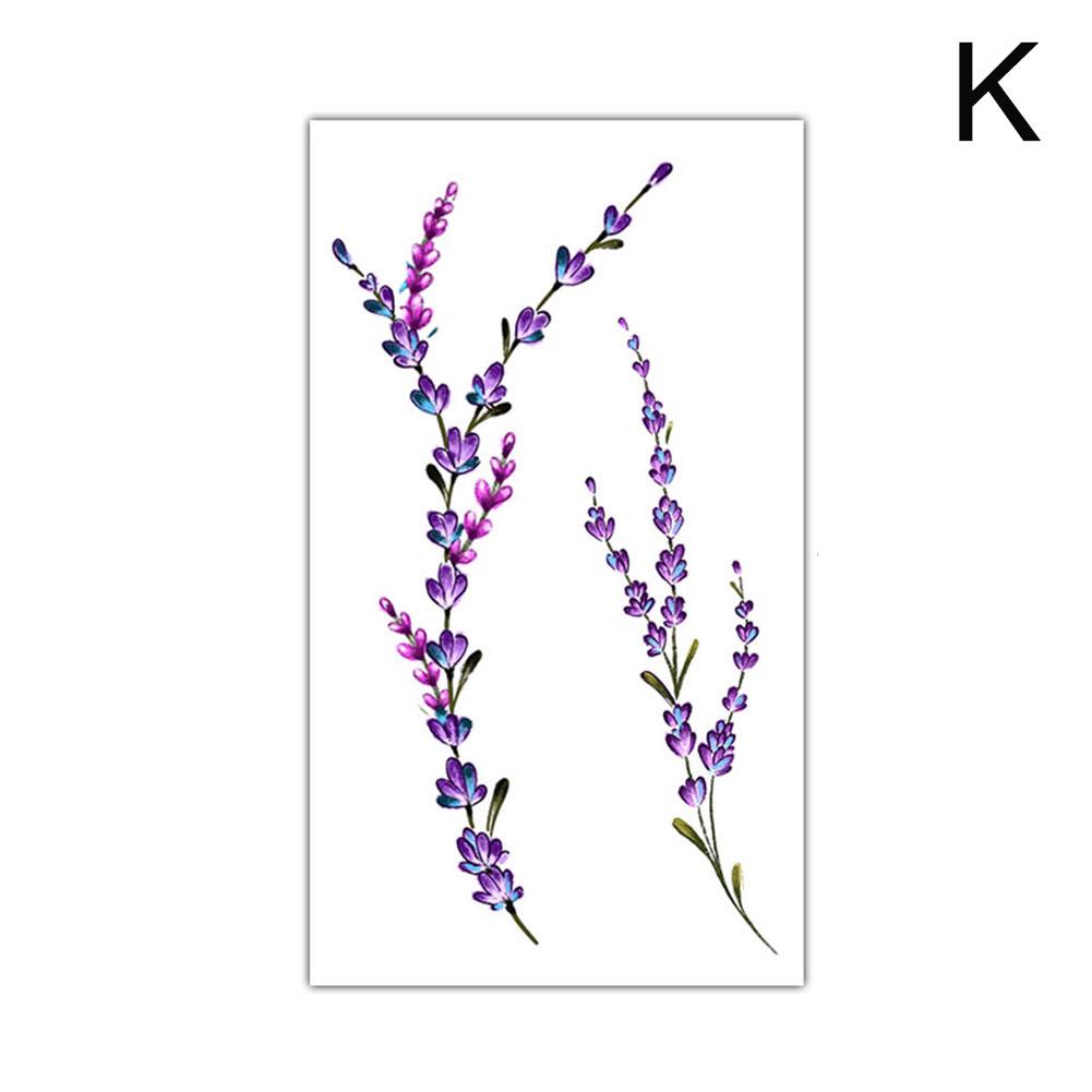 thumbnail image 1 of Pegatinas de tatuaje pequeñas y frescas con letras inglesas, flores, mariposas, bocetos, líneas, pegatinas de tatuaje impermeables, 1 of 7