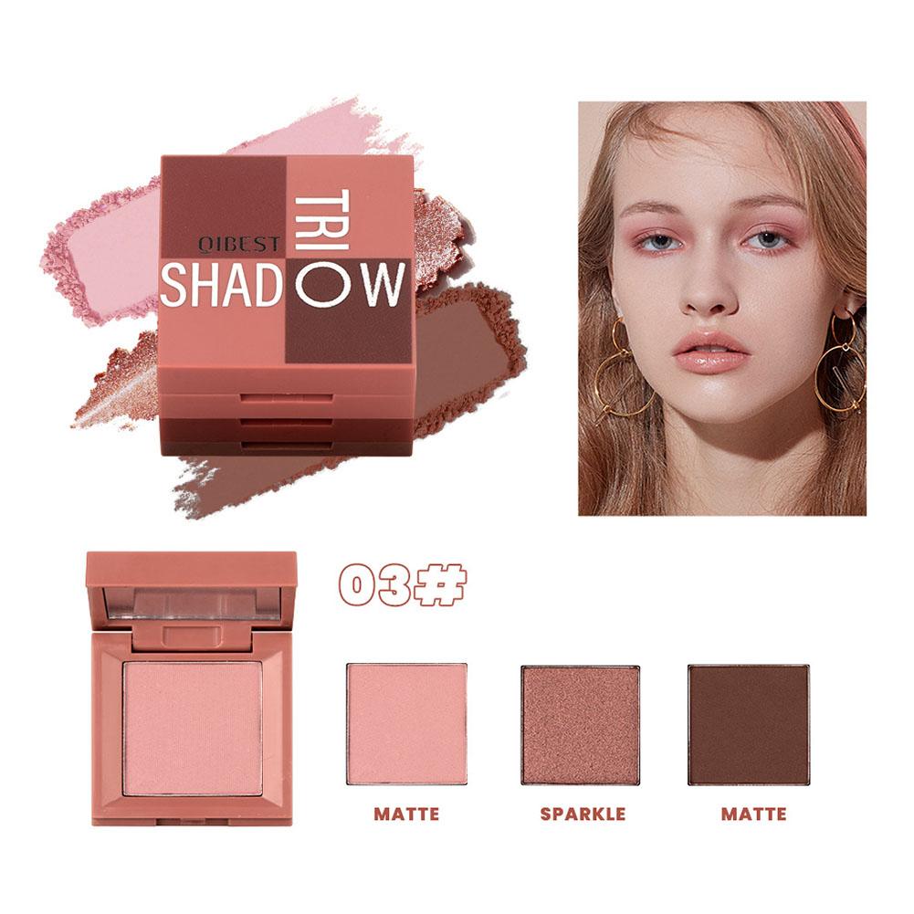 thumbnail image 1 of Paleta de sombras de ojos 3 en 1, mini sombra de ojos polarizada perlada mate 3D, 1 of 7