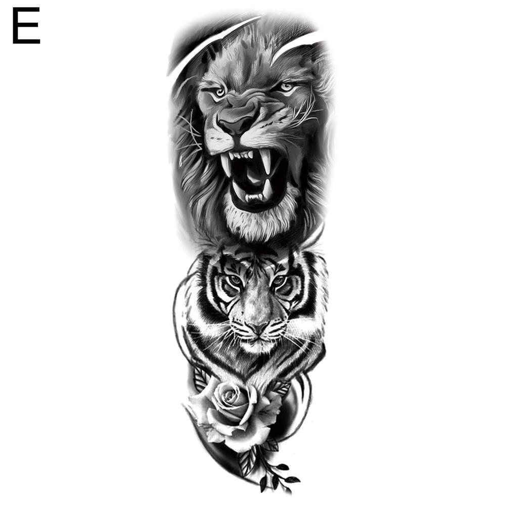 thumbnail image 1 of Pegatinas de tatuaje de brazo completo Corona León Pegatinas de tatuaje impermeables, 1 of 2