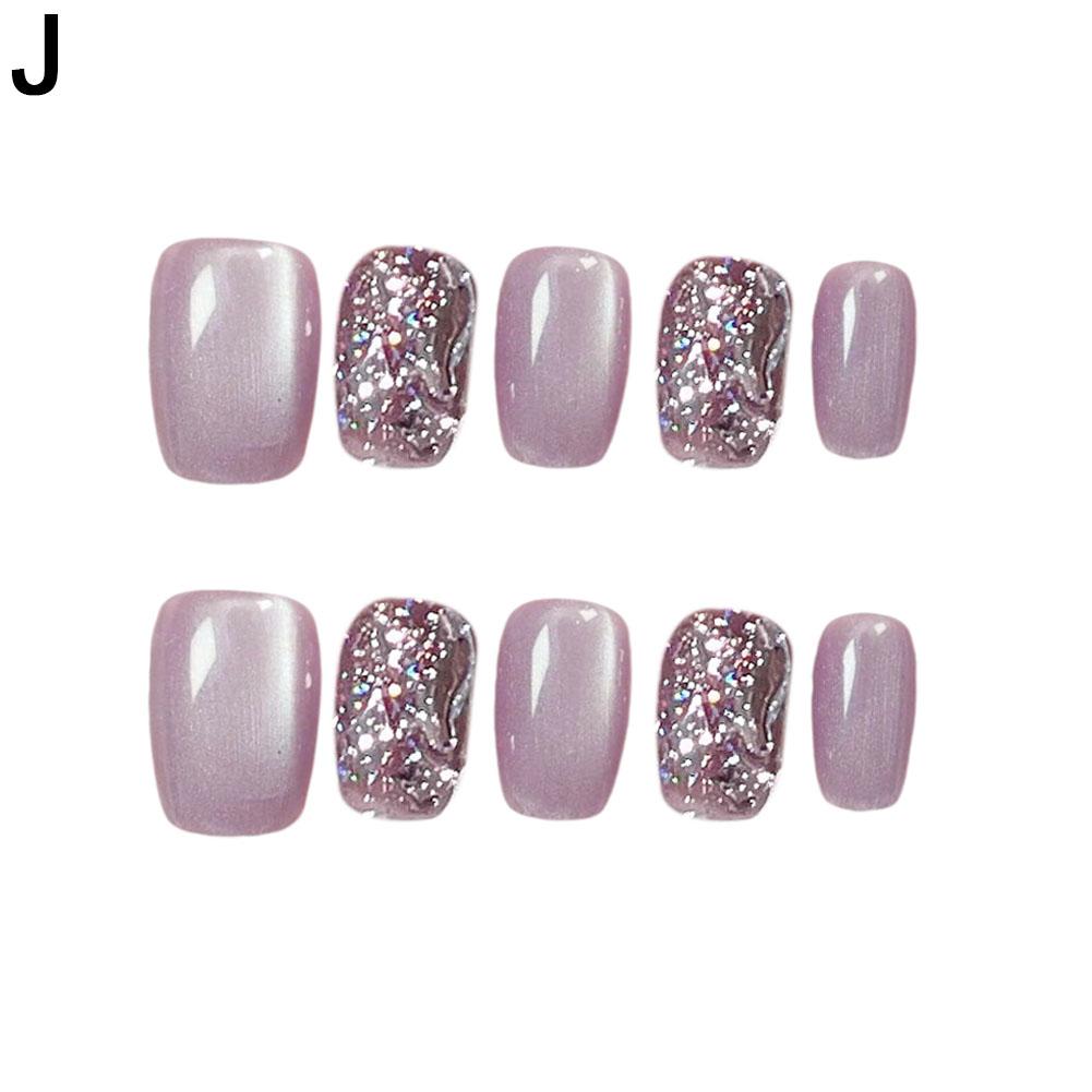 thumbnail image 1 of Uñas postizas de cola de pez morada con diseño de ojo de gato, hechas a mano, para usar, piezas especiales para uñas, decoración de uñas, parche para uñas terminado, pegamento de gelatina, 1 of 2