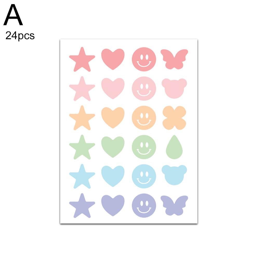 thumbnail image 1 of Parche de color para el acné con forma especial de estrella, cara sonriente, gota de agua, flor, mariposa, amor, macarrón., 1 of 2