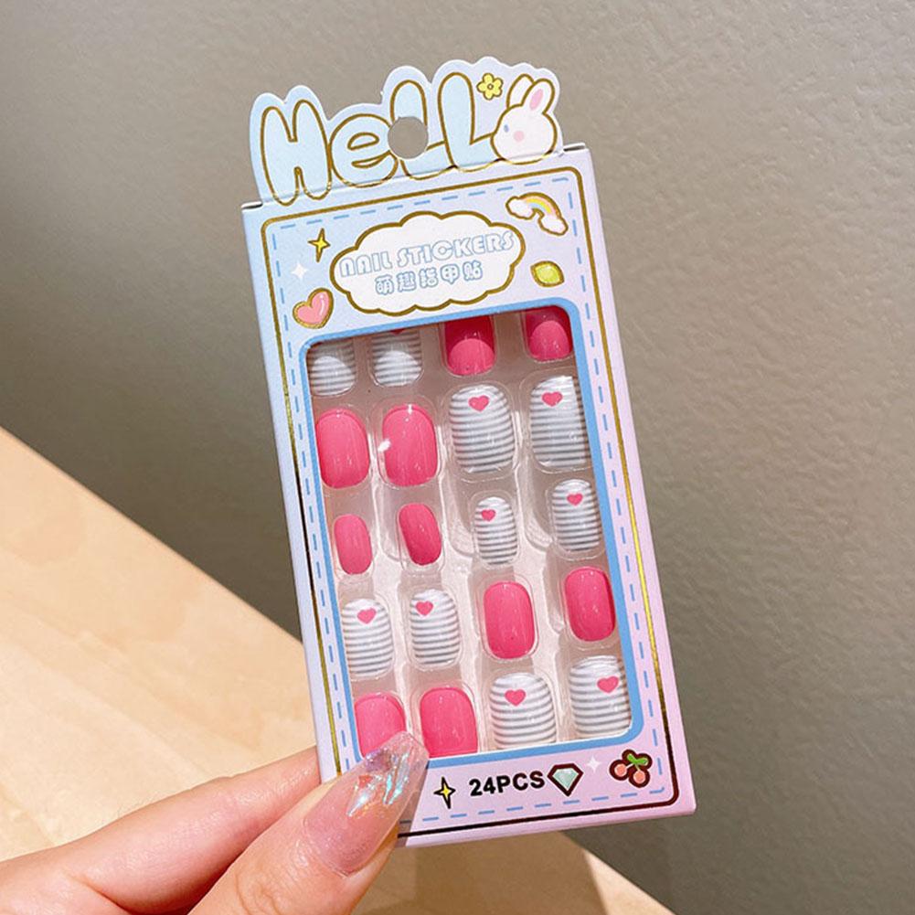 Uñas postizas tridimensionales de dibujos animados para niños, pegatinas para uñas, pegatinas para uñas de niña, pegatinas para uñas de bebé, uñas extraíbles, impermeables, decoración de uñas