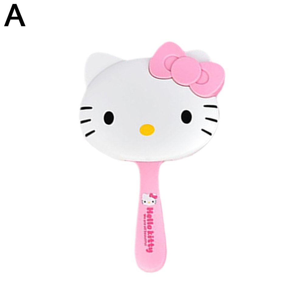 Peine de mano extraíble Sanrio, lindo peine con espejo integrado Kuromi, espejo de belleza portátil para dormitorio de estudiantes femeninas