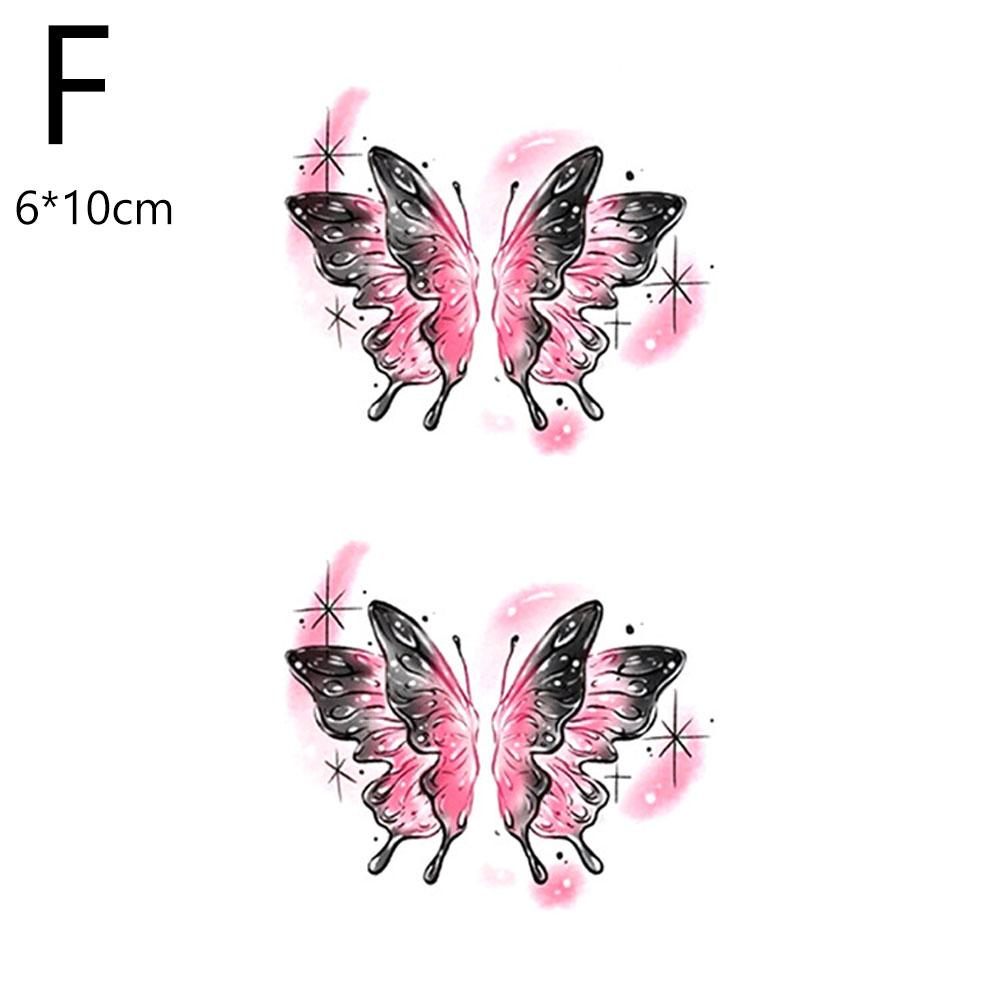 thumbnail image 1 of Pegatina de tatuaje de mariposa de un solo color, impermeable, de larga duración, simulación de dopamina, chica, simple, japonesa, linda, lavable, 1 of 7