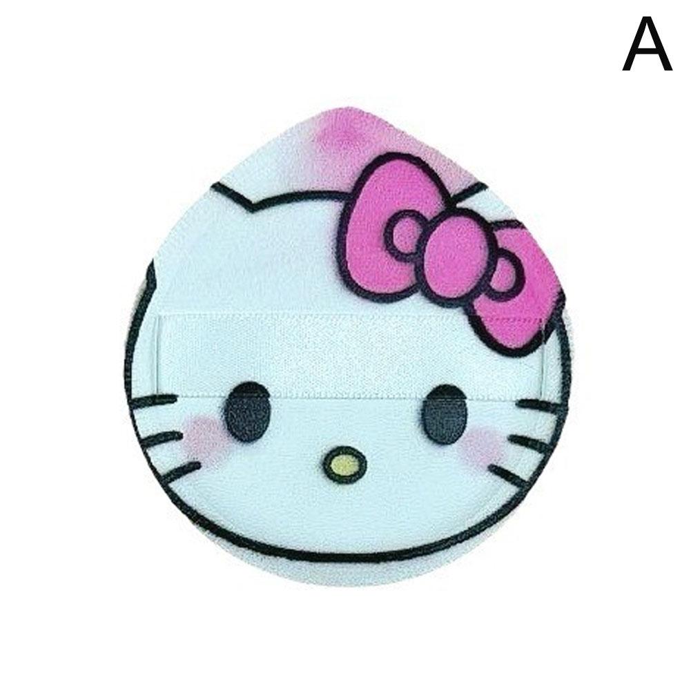 thumbnail image 1 of Borla de polvo con cojín de aire de malvavisco con forma de gato de dibujos animados lindo, gota de agua grande, suave y agradable para la piel., 1 of 2