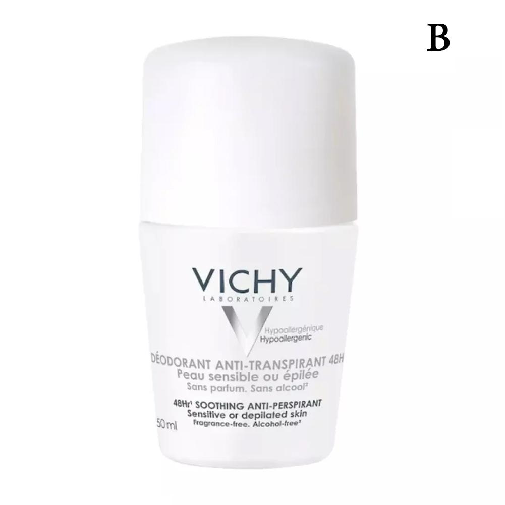 thumbnail image 1 of Antitranspirante Vichy refrescante de larga duración en roll-on con fragancia continua para eliminar el olor a sudor. Fragancia corporal en roll-on para piel sensible, 50 ml., 1 of 7