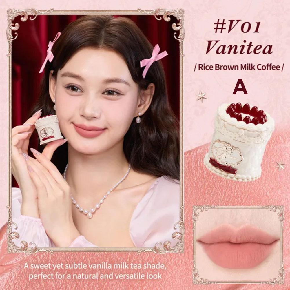 thumbnail image 1 of Crema labial Huazhixiao Strawberry Cupid Series Cake, mate, aterciopelada, suave, delicada, sensación de mamá, Dudu, 1 of 2