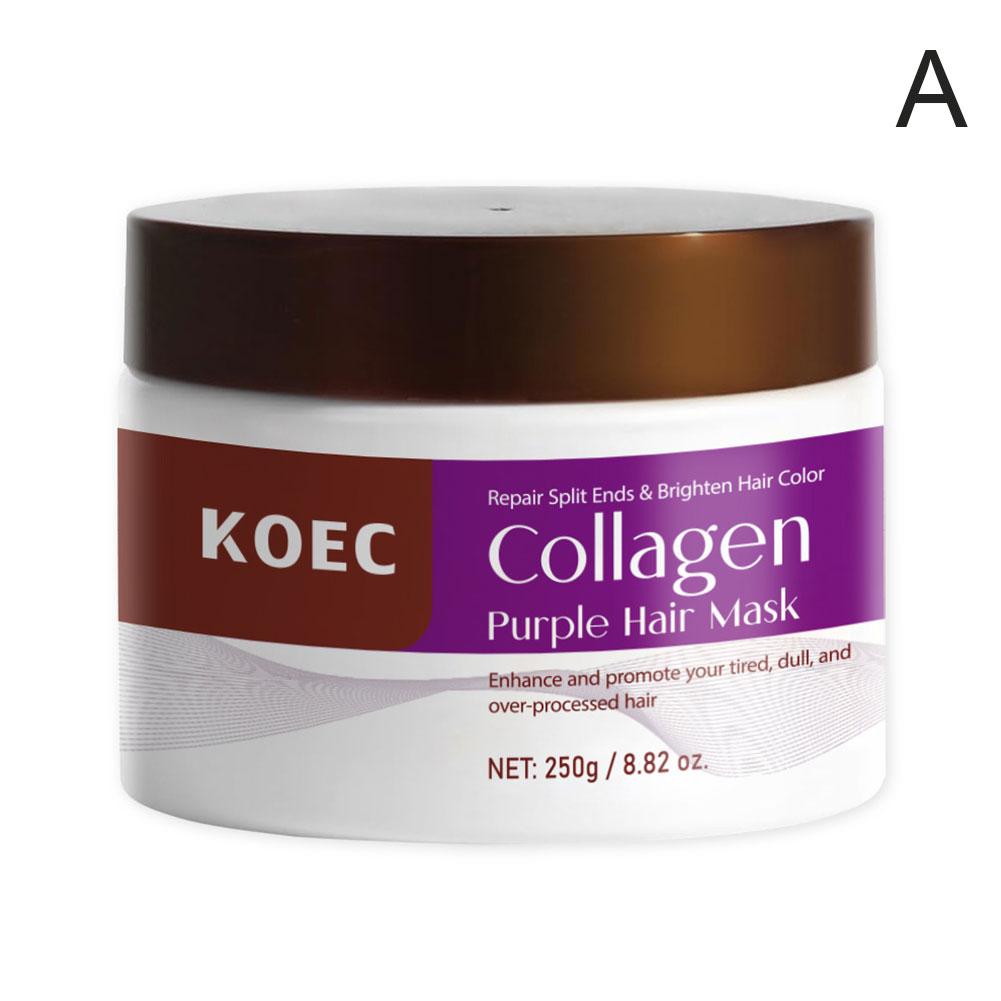 thumbnail image 1 of Mascarilla capilar nutritiva morada, hidratante y duradera que mejora el cabello seco, encrespado y opaco (250 g), 1 of 7