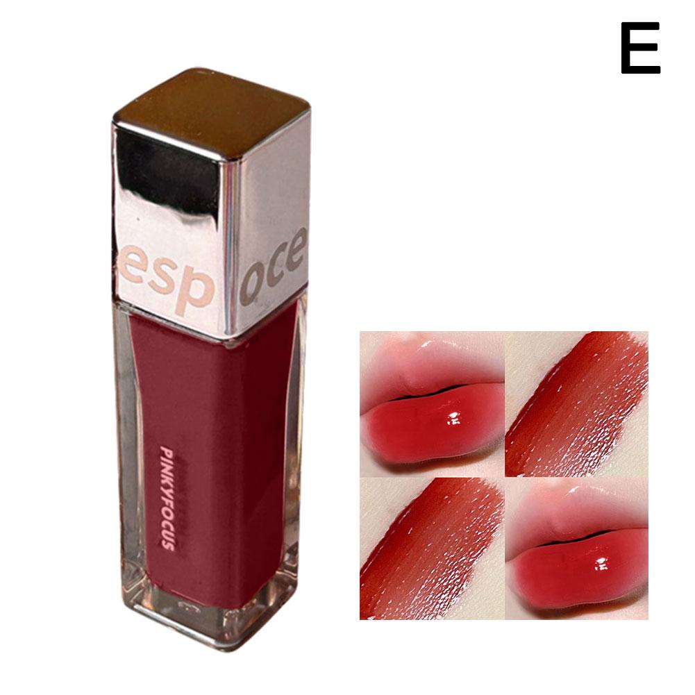 Brillo labial translúcido Pinkyfocus en tubo cuadrado pequeño, duradero e hidratante, no se mancha fácilmente. Brillo labial blanqueador Bare Face.