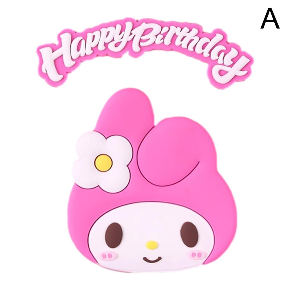 Adornos de pastel de gato Kt de gel suave, Kuromi, Melody, Cinnamon Dog, para el Día del Niño, cumpleaños, complemento