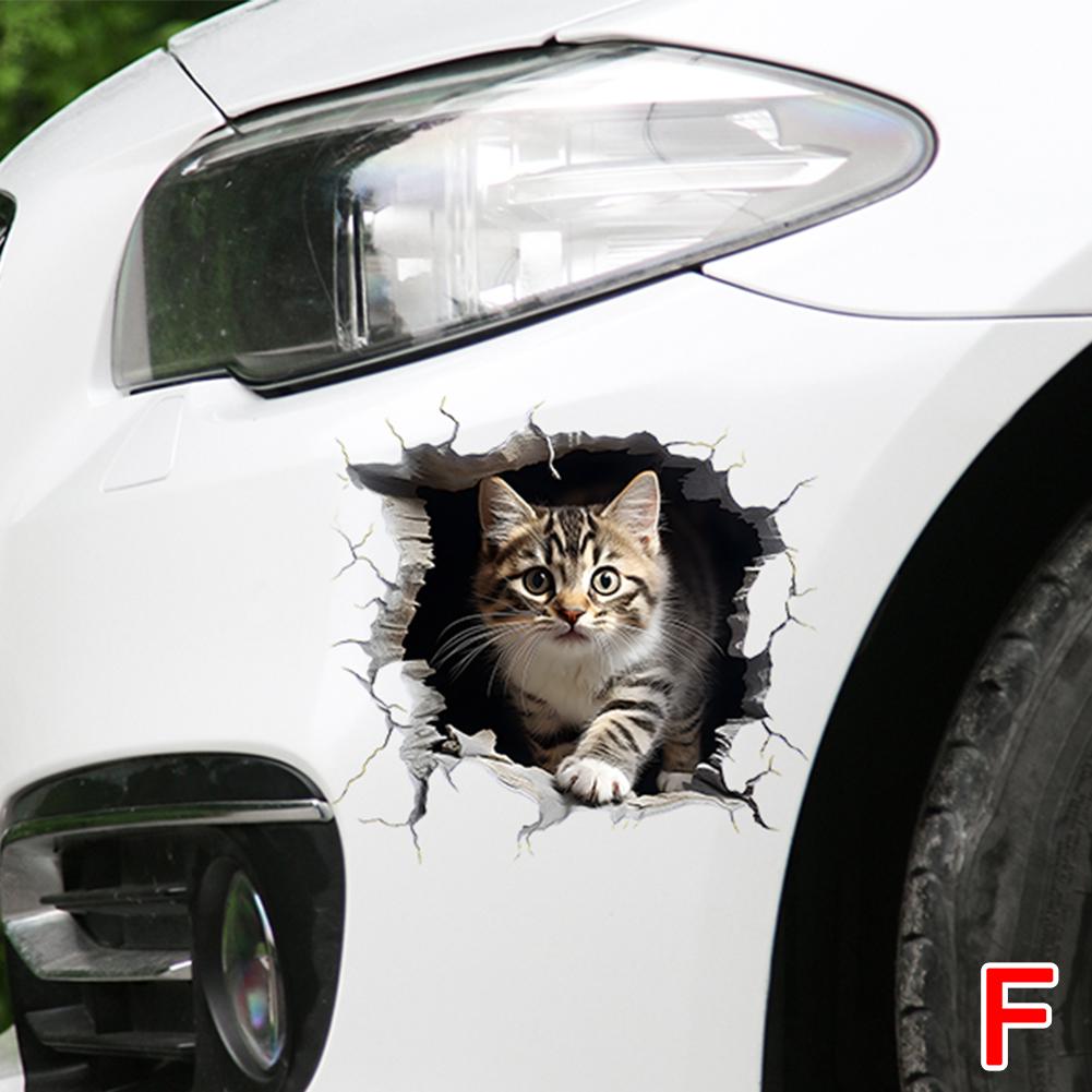 thumbnail image 1 of Pegatinas para coche con personalidad creativa, pegatinas tridimensionales 3D con diseño de gatito, pegatinas divertidas para cubrir arañazos de la carrocería del coche., 1 of 2