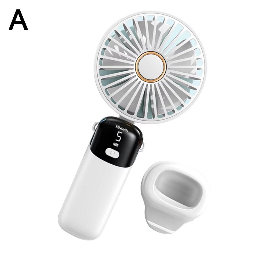 thumbnail image 1 of Ventilador de mano Mini portátil plegable pequeño ventilador pantalla digital carga USB escritorio pequeño ventilador eléctrico transfronterizo, 1 of 2