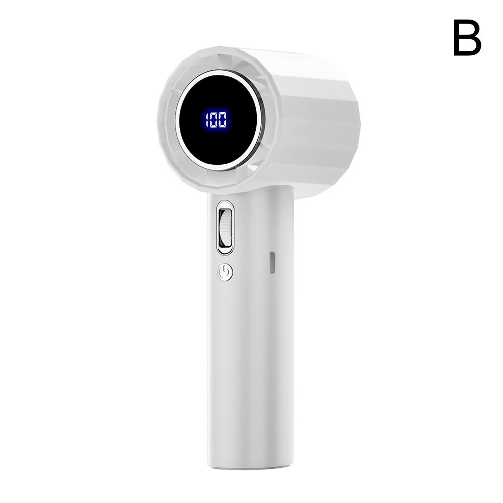 Ventilador de mano de alta velocidad de 100 velocidades, sin aspas, mini ventilador de 100 velocidades con pantalla digital, pequeño y potente.