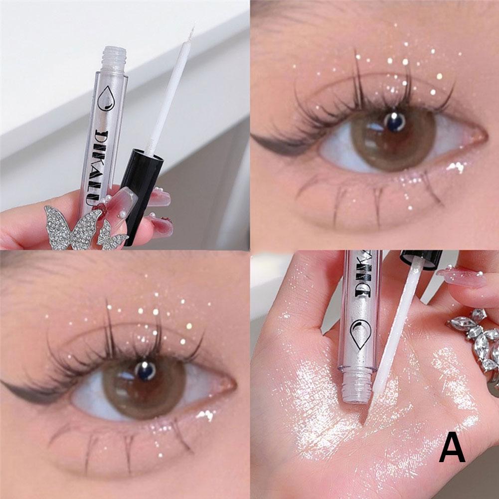 Dikalu A Teardrop Star Eye Glitter Sombra de ojos líquida Lentejuelas perladas brillantes Iluminar Sombra de ojos líquida de un solo color
