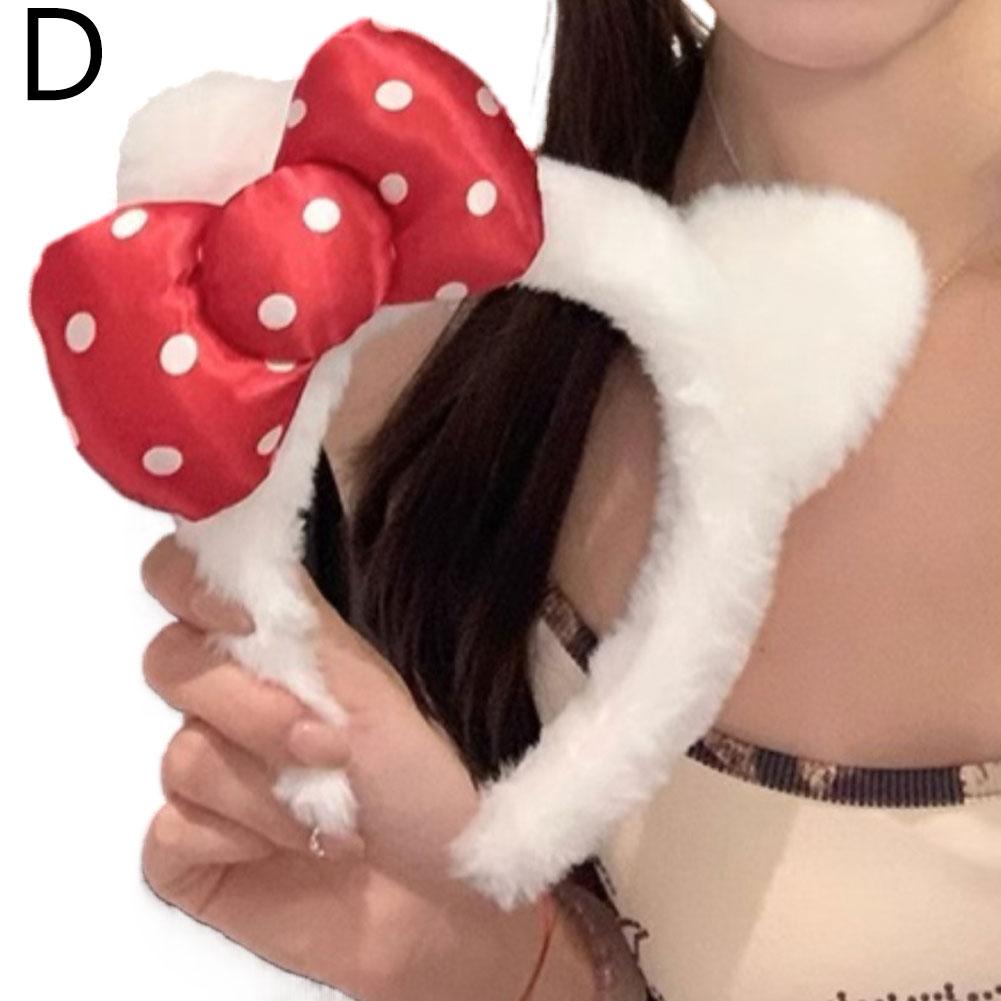 Bonita diadema de encaje con melodía dulce de Hello Kitty y Kuromi, diadema con lazo de peluche de Lolita.