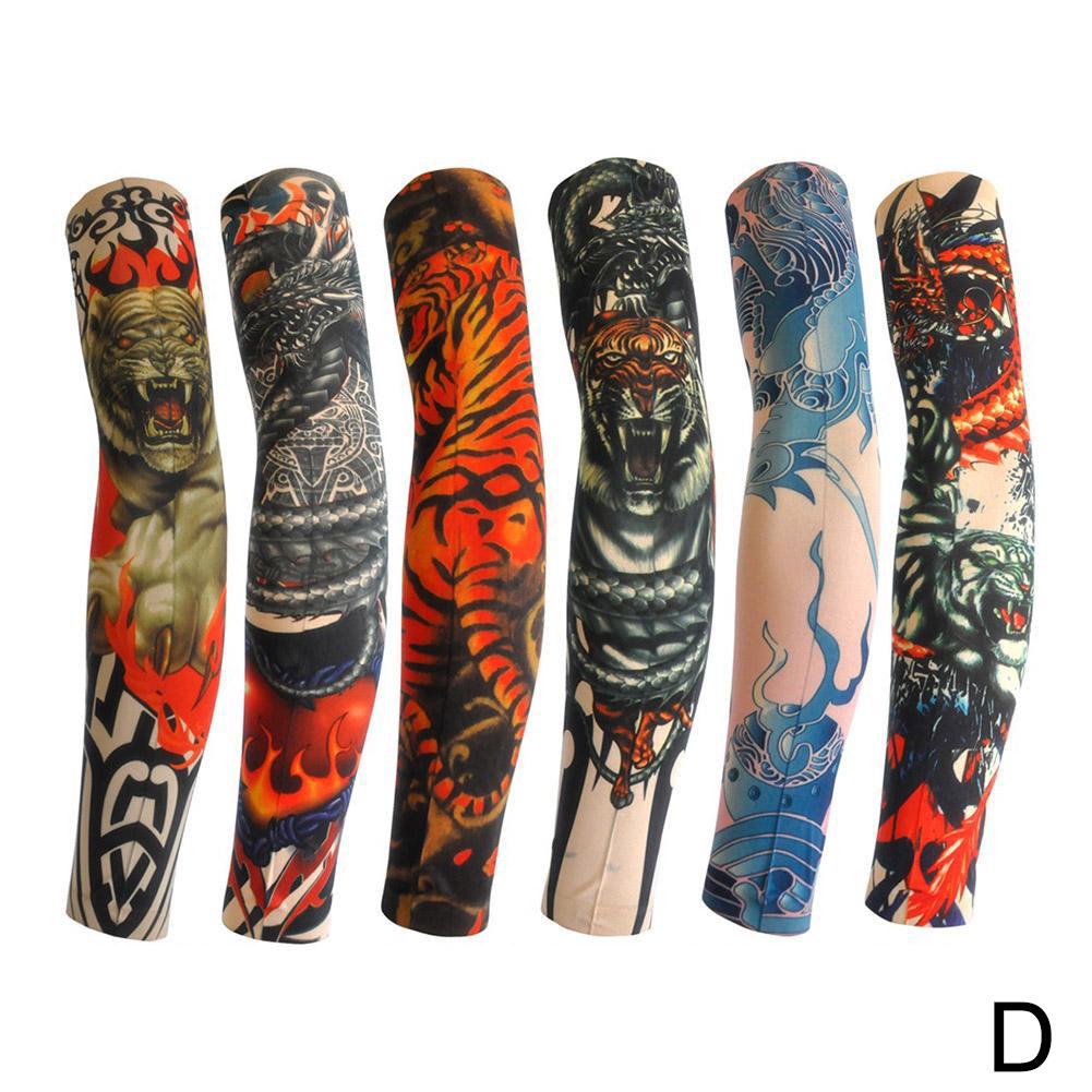 thumbnail image 1 of 6 piezas de tatuajes de flores para brazo, sin costuras, para ciclismo al aire libre, con protección solar, 1 of 2