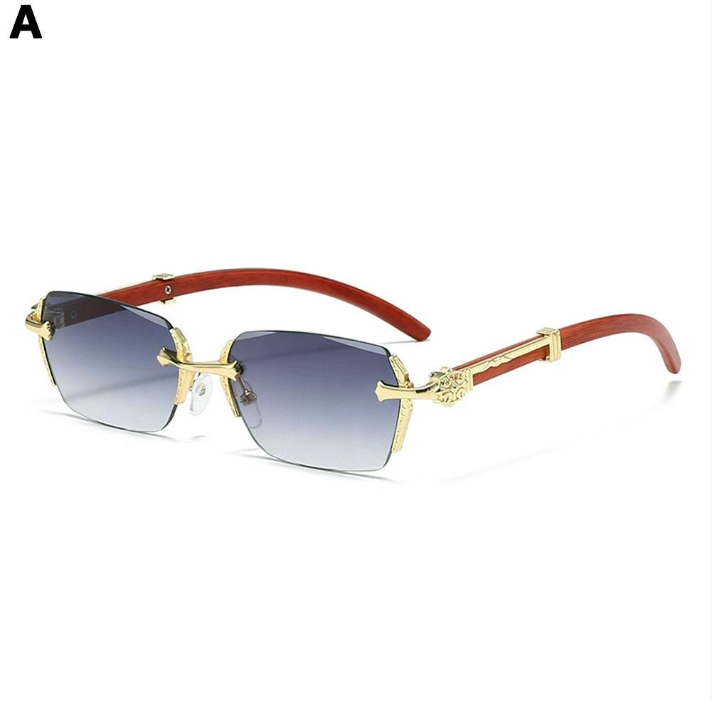 thumbnail image 1 of Nuevas gafas de sol de moda para viajes al aire libre, protección UV, sin marco, con corte de diamante, para mujer., 1 of 2