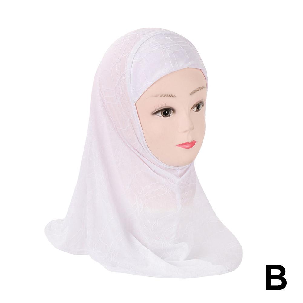 Hermoso pañuelo para la cabeza con hiyab de color brillante de Jacquard para niñas de 2 a 6 años