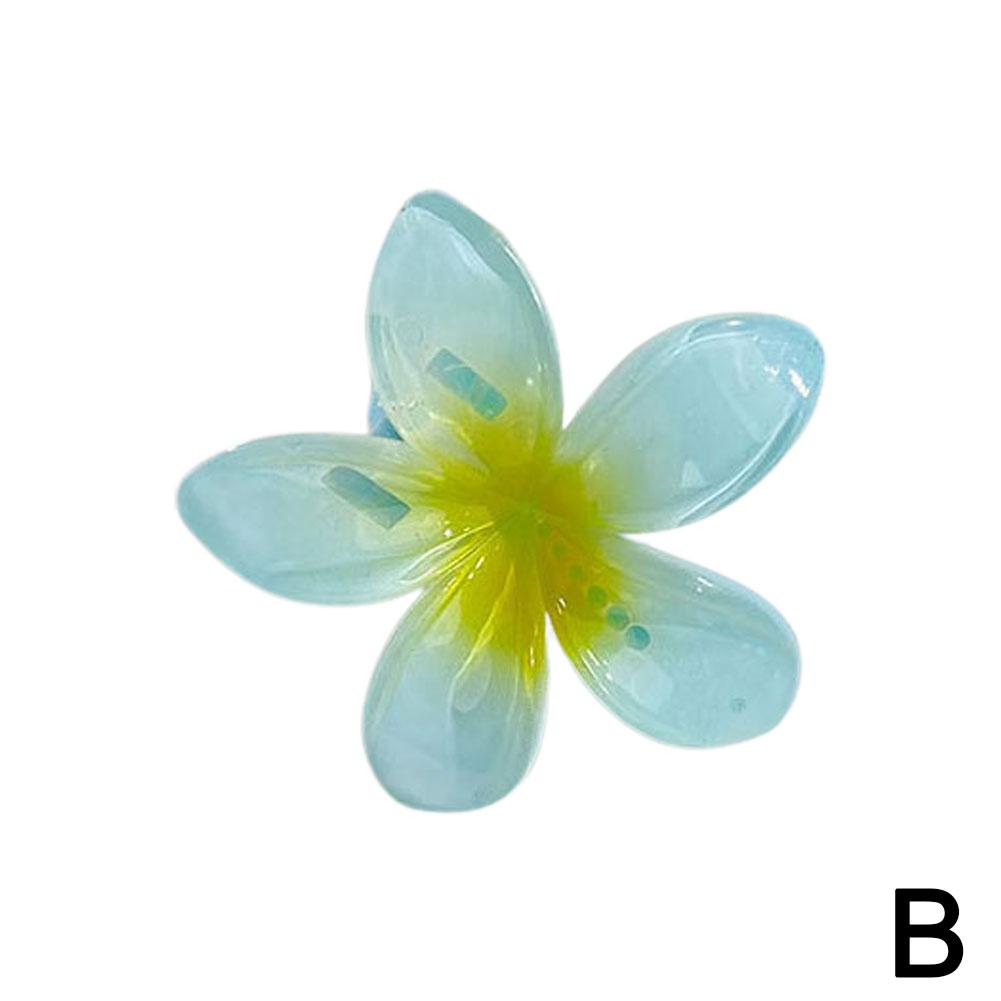 thumbnail image 1 of Pinza para el pelo con diseño de frangipani y pico de pato de 6 cm, con encaje de Bauhinia y flor rosa, para flequillo lateral., 1 of 7