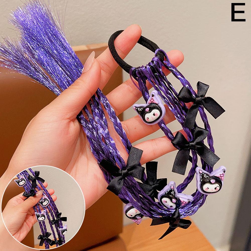 Peluca infantil Kulomi, trenza, aro para el cabello, diadema para niña con coleta alta, tocado de cuerda para el cabello dulce y fresco
