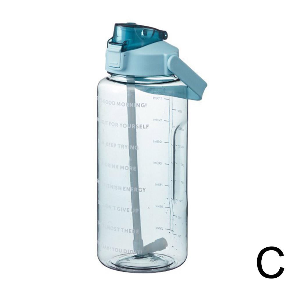 thumbnail image 1 of Vaso de agua de gran capacidad para deportes de verano, 2000 ml, vaso de plástico con pajita, botella de agua resistente a altas temperaturas, hervidor grande para hombres y mujeres., 1 of 2