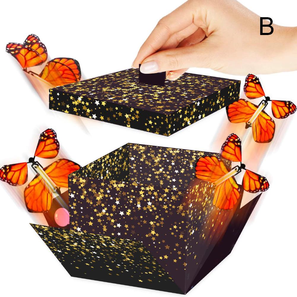 thumbnail image 1 of Nueva caja de regalo explosiva con forma de mariposa voladora sorpresa para fiesta de cumpleaños, ceremonia de graduación, bendición de Año Nuevo o cualquier ocasión., 1 of 2