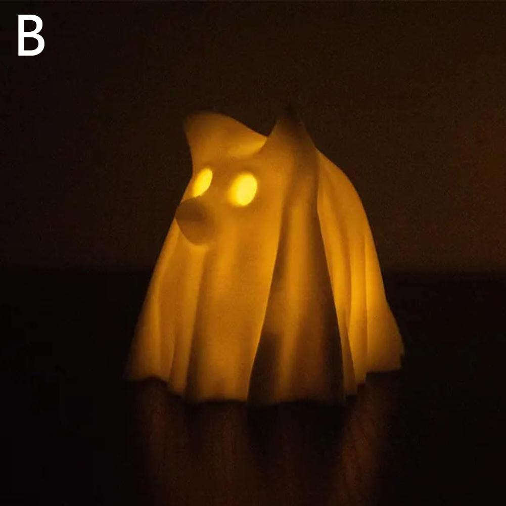 Luz nocturna fantasma de Halloween, decoración del hogar, artesanías creativas de resina, lindo regalo de perro fantasma transfronterizo