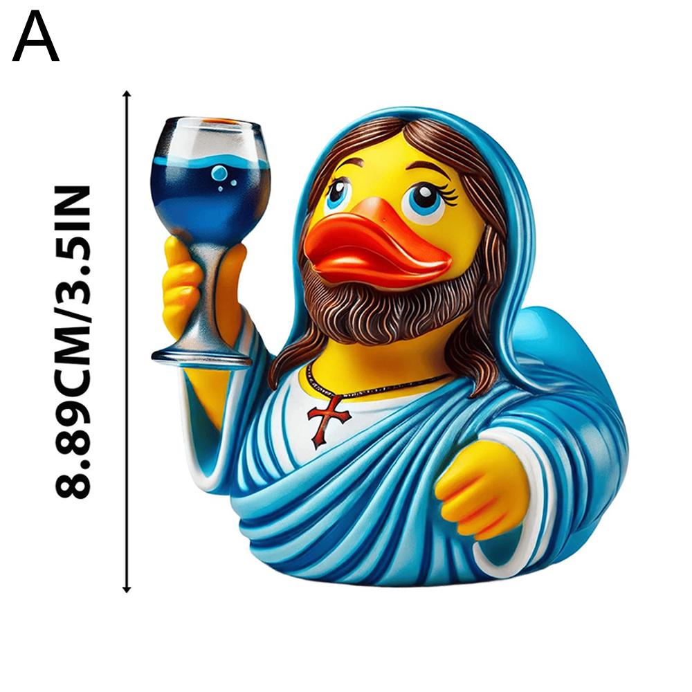 thumbnail image 1 of Artesanías de resina, pato Jesús, homenaje a un veterano, regalo de pato, muebles para el hogar, 1 of 2