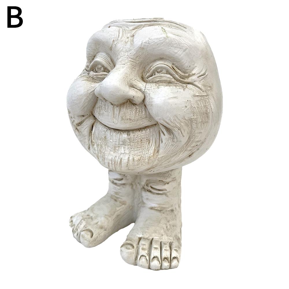 thumbnail image 1 of Escultura de cara de muggle divertida Maceta con expresión facial divertida, 1 of 2