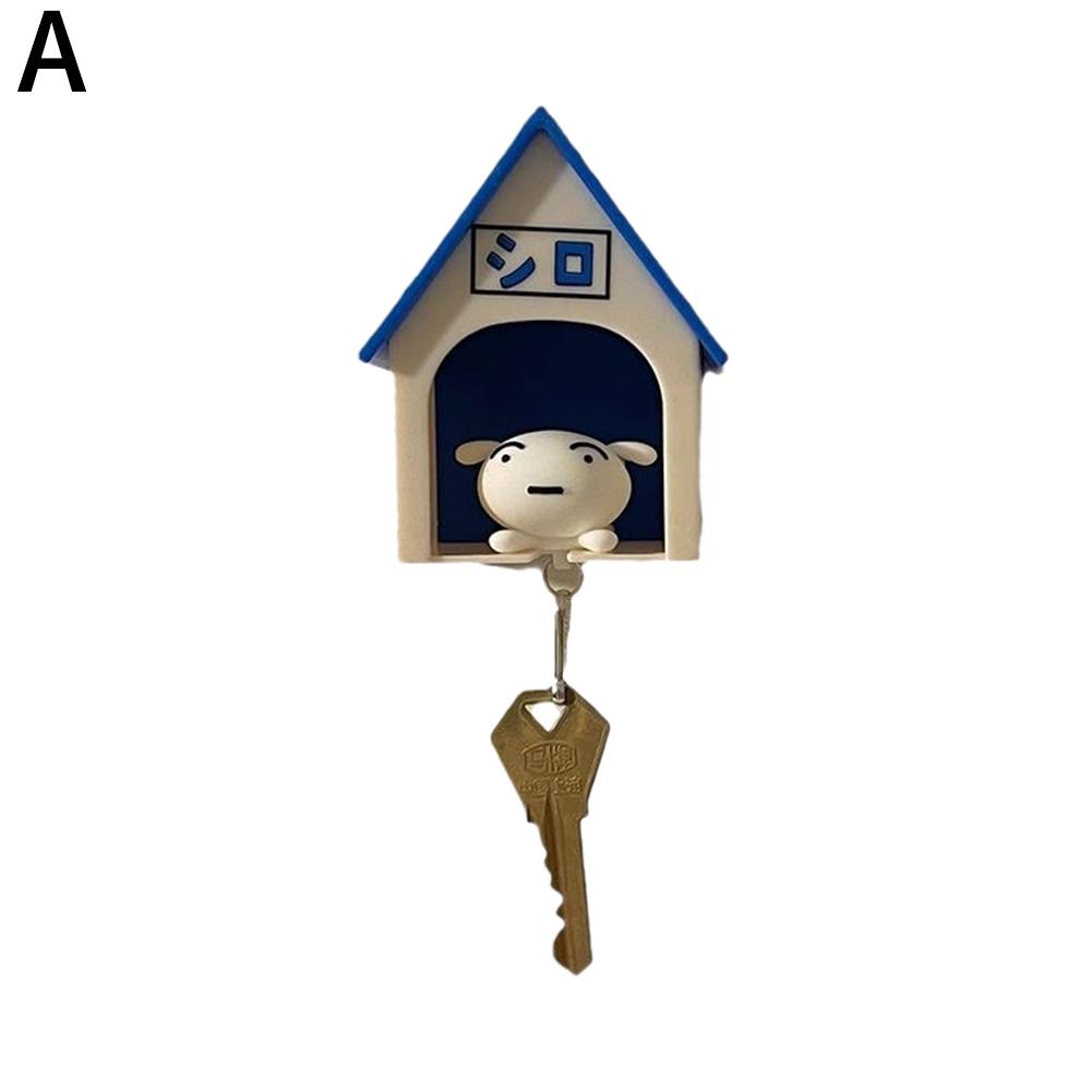 Colgador de llaves Xiaobai Home, llavero de casa Xiaobai, caseta de perro, crayón, colgante de casa pequeña Xiaoxin, dibujos animados creativos