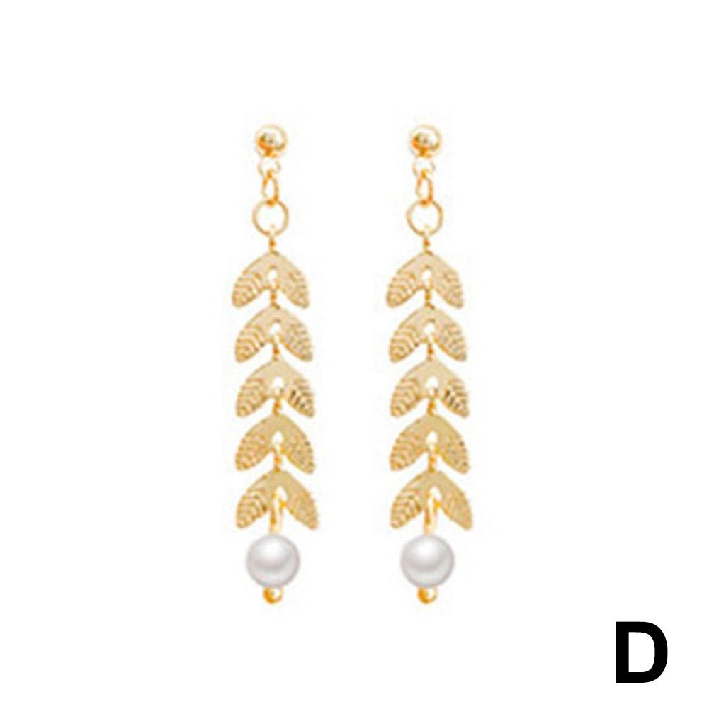 thumbnail image 1 of Collar sencillo de perlas con forma de espiga de trigo para mujer, collar con colgante de hoja de sauce y perlas, collar largo de estilo frío para clavícula., 1 of 2