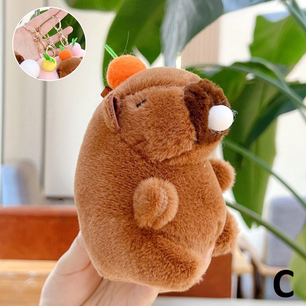 thumbnail image 1 of Peluche de carpincho que sopla burbujas, celebridad de Internet, llavero con colgante de carpincho, muñeca pequeña, muñeca de niña., 1 of 2