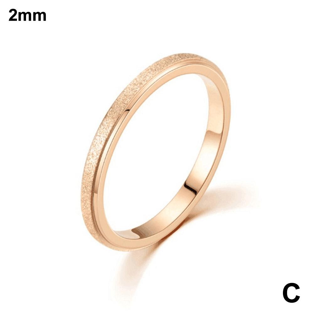 thumbnail image 1 of Anillo pequeño de acero de titanio esmerilado para mujer, estilo coreano, anillo de moda para pareja, para hombre., 1 of 7