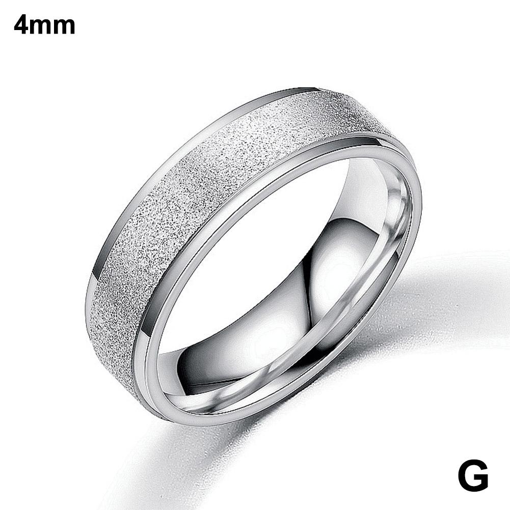 thumbnail image 1 of Anillo pequeño de acero de titanio esmerilado para mujer, estilo coreano, anillo de moda para pareja, para hombre., 1 of 7