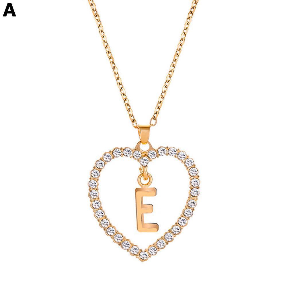 Collar sencillo de diamantes con 26 letras inglesas y corazón de amor para clavícula. Oferta de verano. Collar para mujer.