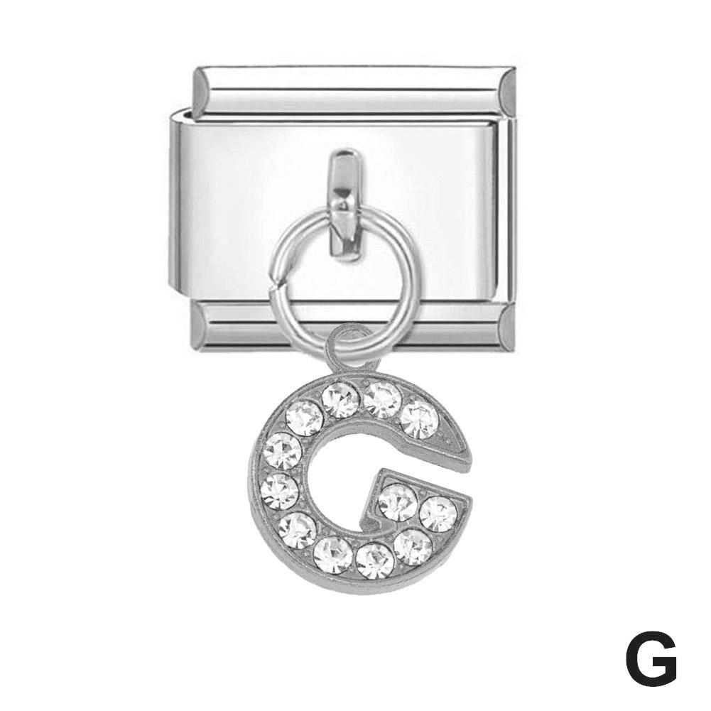 Pulsera con colgante de letra italiana, nueva, de acero inoxidable, ideal para hacer tú mismo.