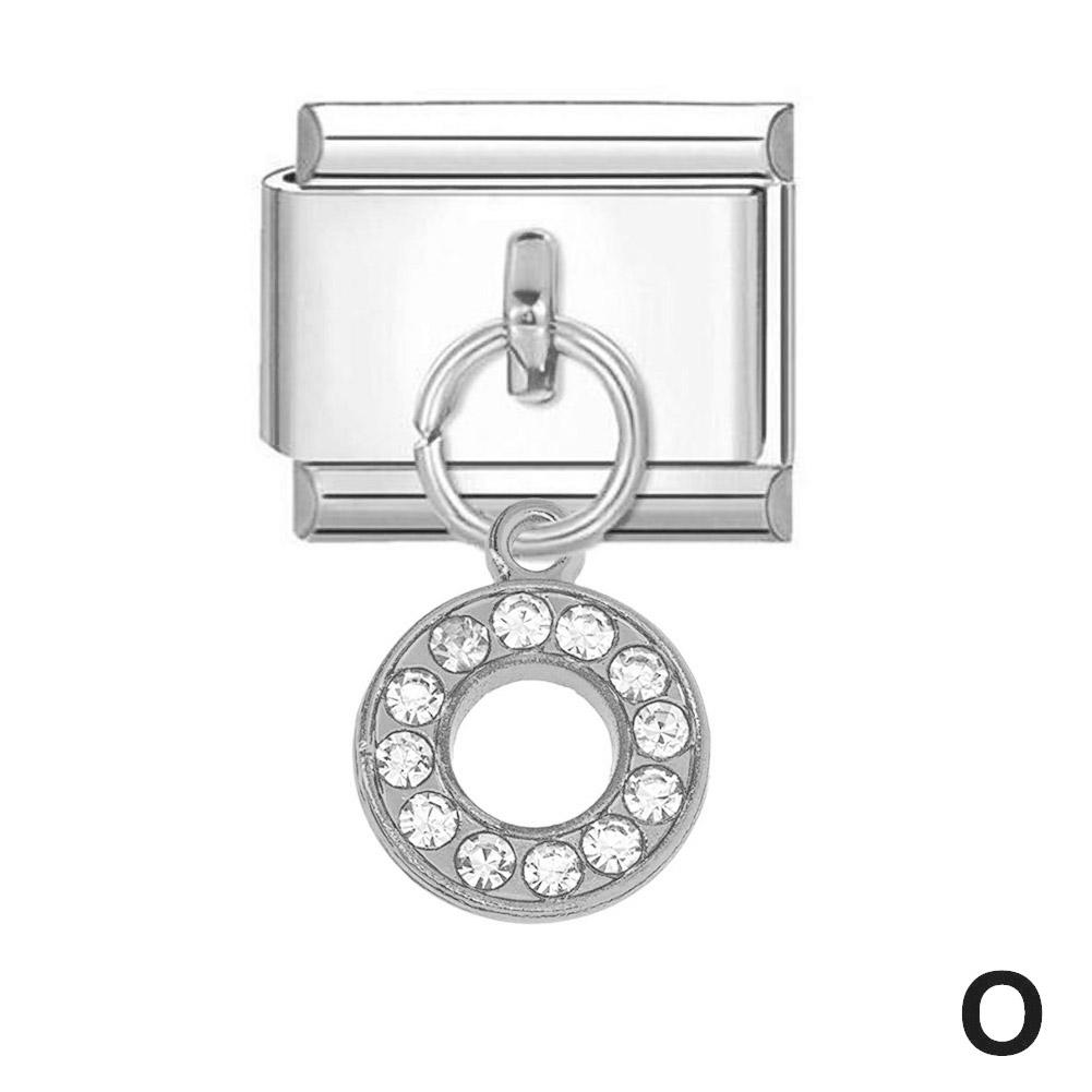 Pulsera con colgante de letra italiana, nueva, de acero inoxidable, ideal para hacer tú mismo.
