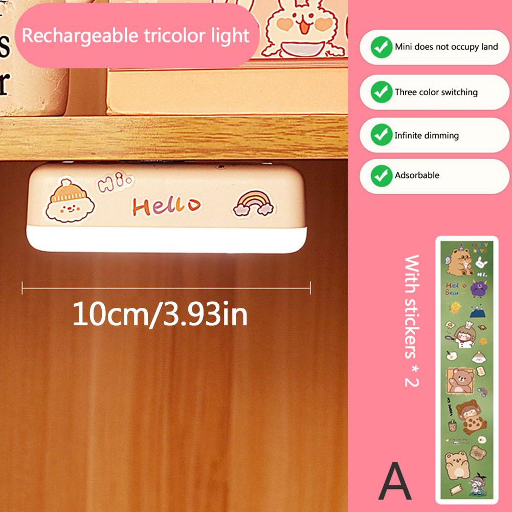 Lámpara de escritorio de lectura con pegatina aleatoria para estudiantes, protección ocular especial, lámpara de carga para dormitorio, mesita de noche, escritorio, luz nocturna fresca