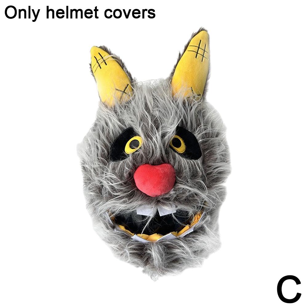 thumbnail image 1 of Funda para casco de motocicleta de peluche de conejo, accesorios para casco de dibujos animados, sombrero, funda protectora antibombas callejeras, tendencia de terror, 1 of 2