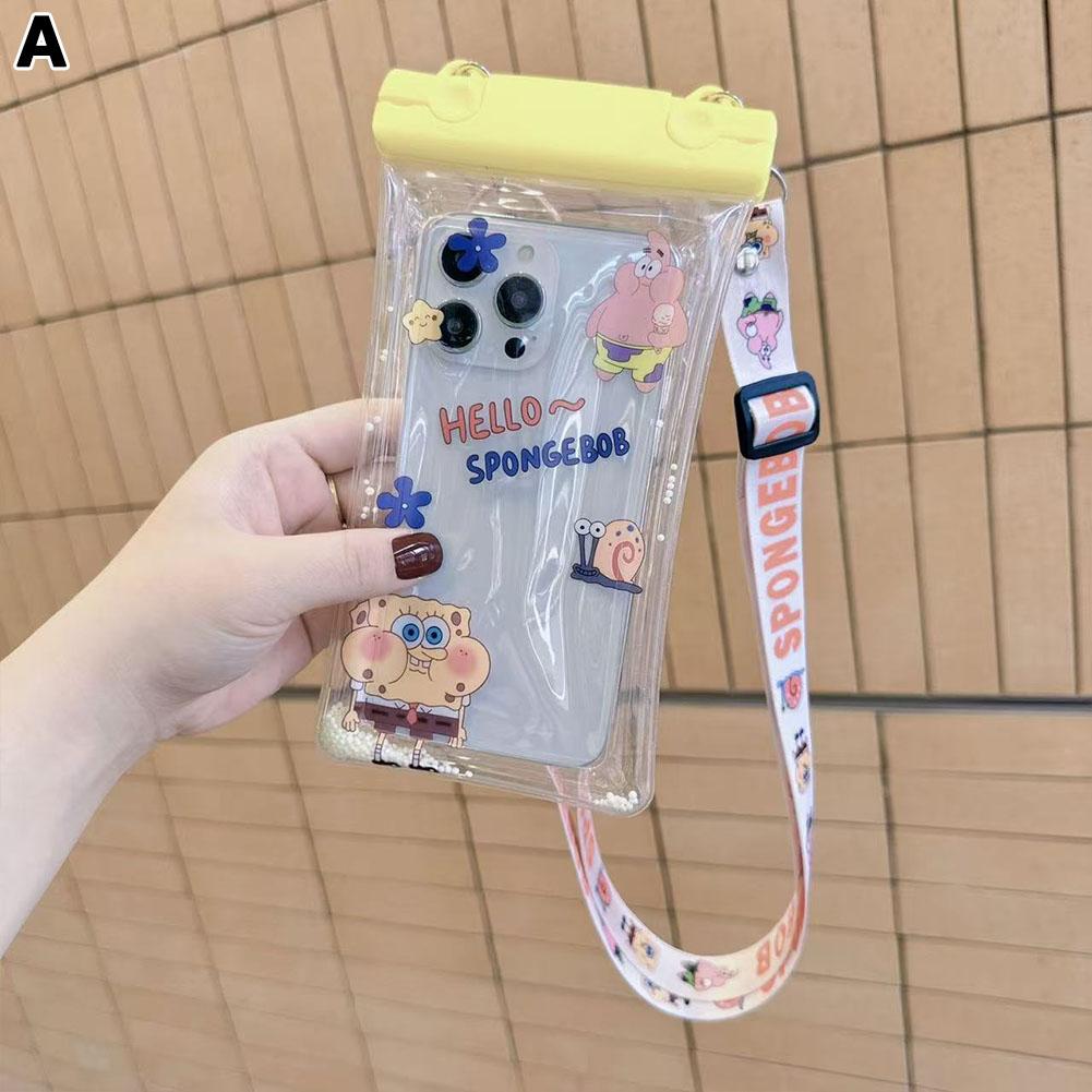 Bolso impermeable para teléfono móvil con dibujos animados para festival de salpicaduras de agua, pantalla táctil a la deriva, para nadar, contestar el teléfono, colgar la foto del cuello