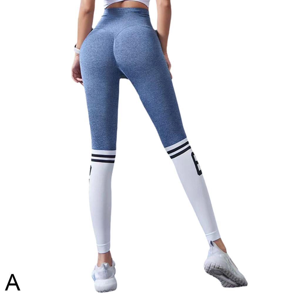 thumbnail image 1 of Pantalones de yoga número 9, pantalones deportivos de fitness para mujer, sin costuras, cintura alta, elásticos, ajustados, para levantar la cadera, color melocotón., 1 of 2